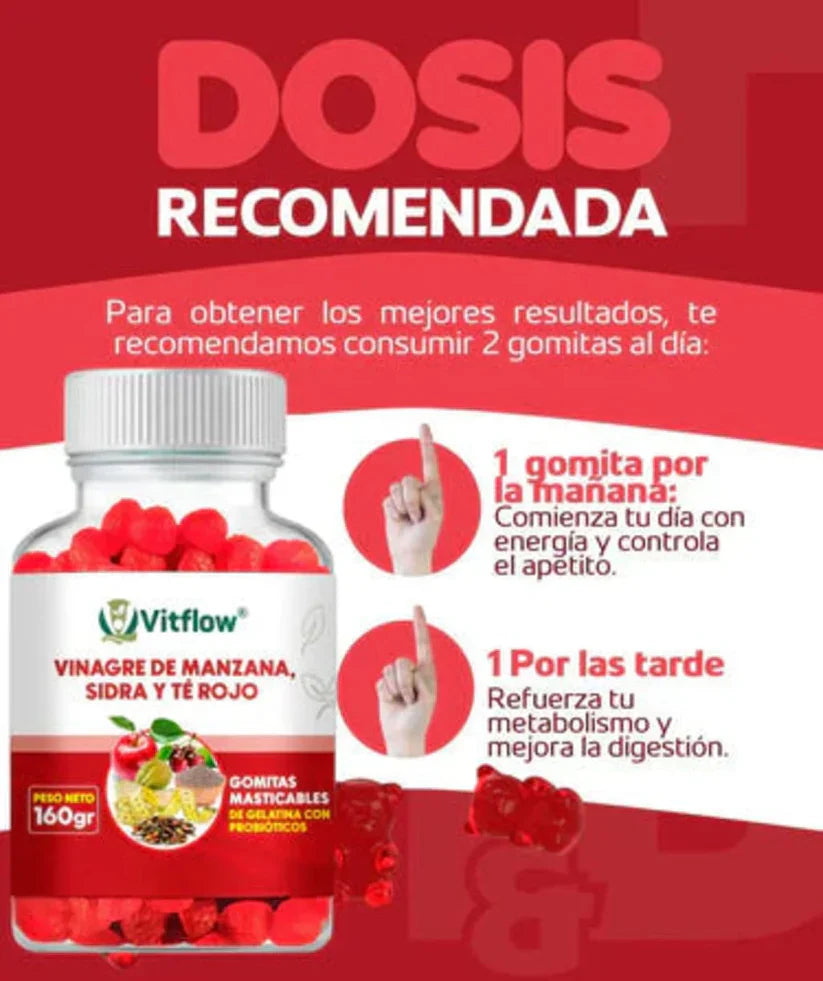 GOMITAS ADELGAZANTES-VINAGRE DE MANZANA - Vitflow